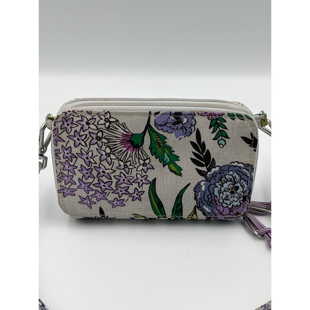 Vera Bradley Floral RFID All in One Crossbody Lavender Meadow Purple - Picture 3 of 9